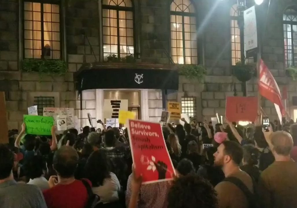Drummer Lays Down Beat as Anti-Kavanaugh Protesters Chant at New York Rally