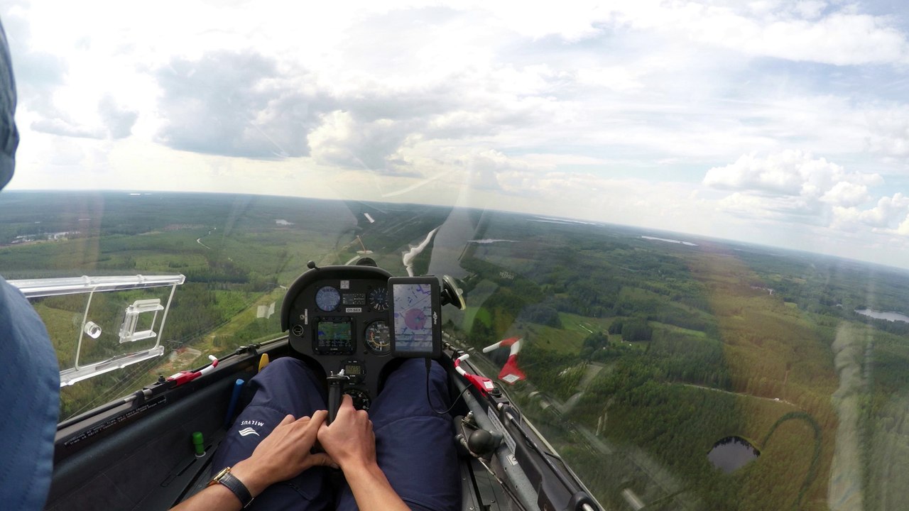 Gliders Low Final Approach over Lake