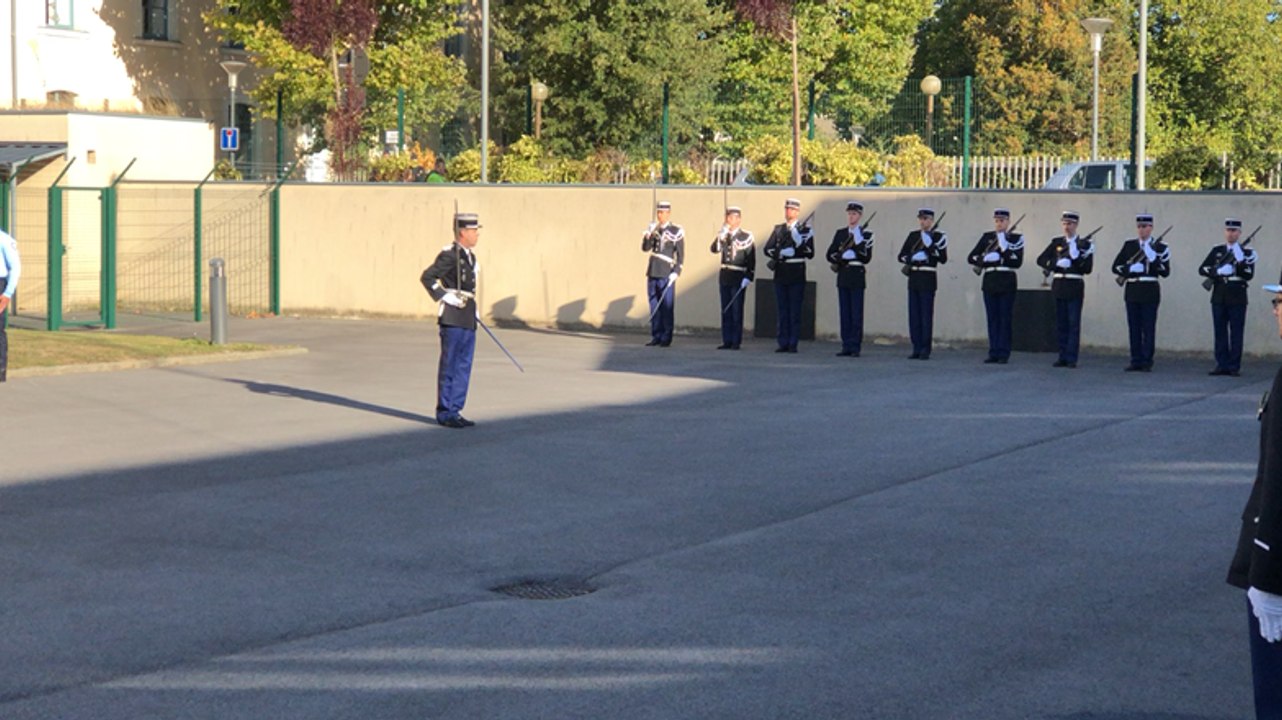 Le Capitaine Olivier Maldant lors de sa prise de commandement de la Compagnie de gendarmerie.