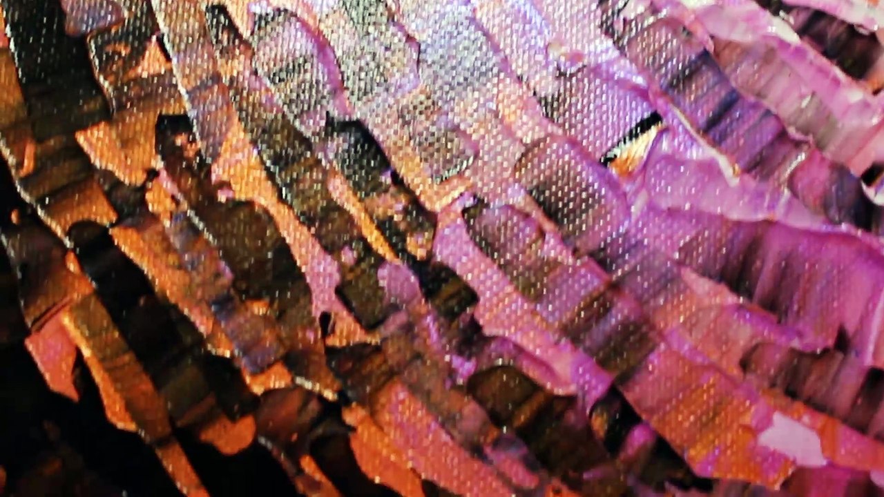 Tableau moderne : Éclat de lueur rose orange iridescente.