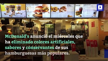 McDonald's elimina ingredientes artificiales de la mayoría de sus hamburguesas