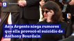 Asia Argento niega rumores que ella provocó el suicidio de Anthony Bourdain