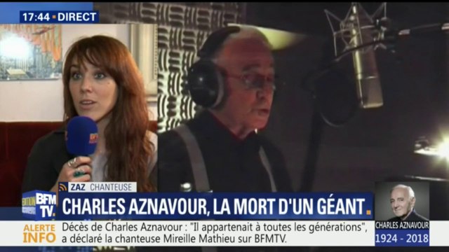 Chanter avec lui, c'était comme chanter avec mon grand-père , se confie Zaz, après la mort de Charles Aznavour