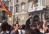 Crowd Sings Catalan Anthem on First Anniversary of Independence Referendum