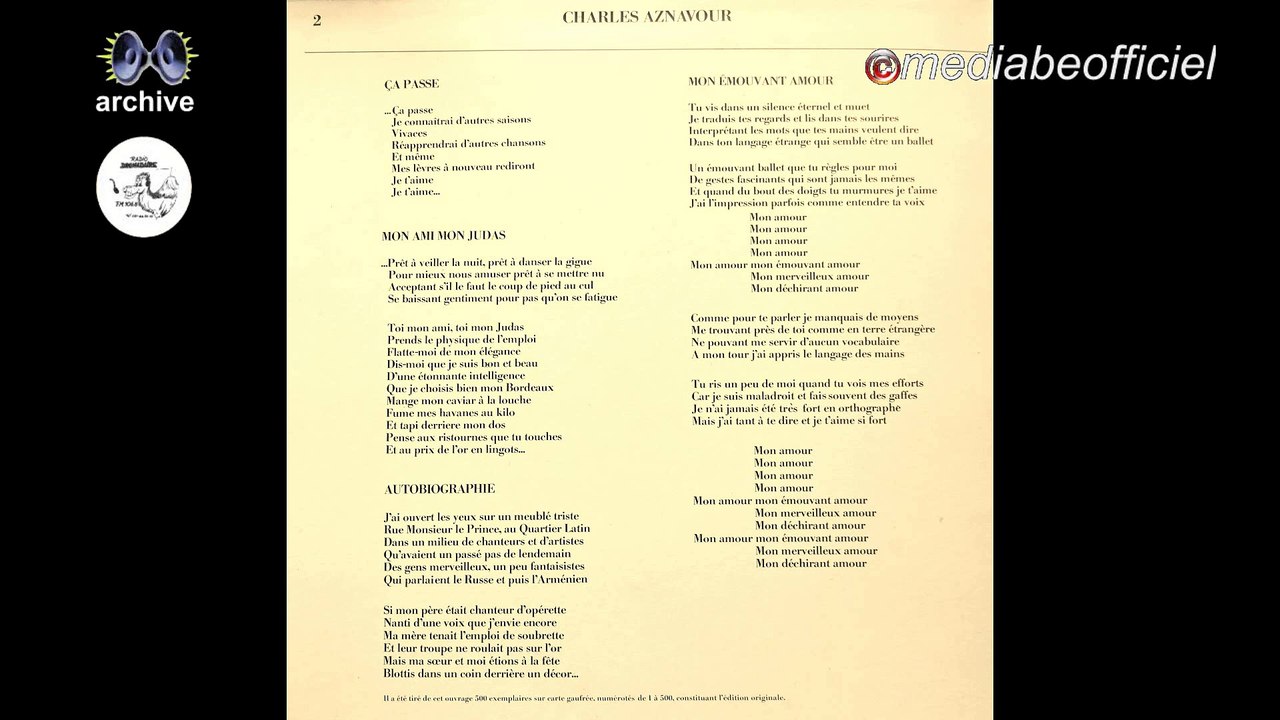 Charles Aznavour - Autobiographie (album complet)