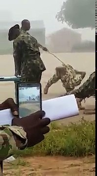 Nigerian Senior Soldiers Flogging Junior Soldiers For Demanding For Their Allowance In Kaduna