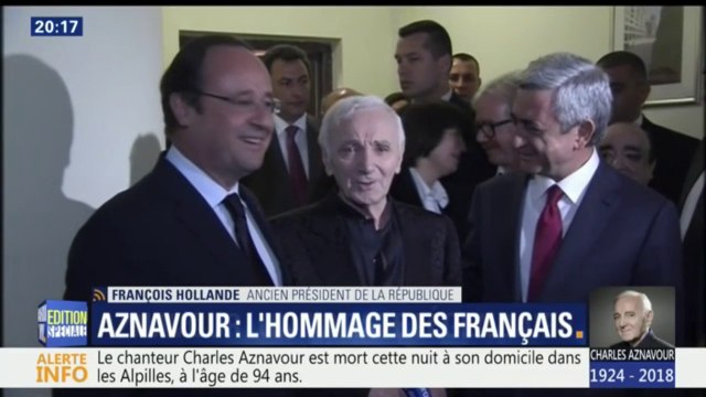 La République aura à cœur de rendre hommage à un grand défenseur de la langue française , affirme François Hollande après le décès de Charles Aznavour