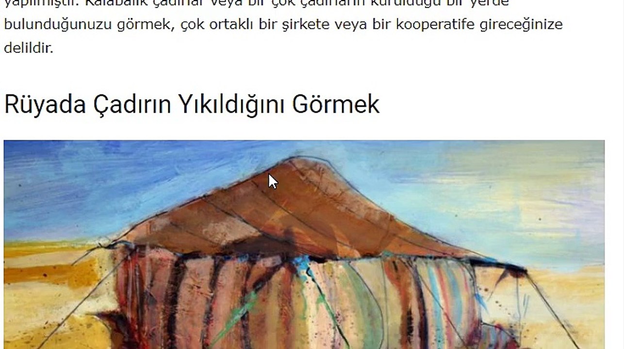 ruyada cadir görmek hakkında bilgi