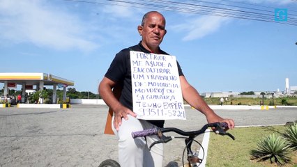 Desempregado usa bicicleta para tentar conseguir emprego