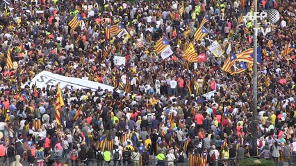 Pro-independence protesters demonstrate in Barcelona