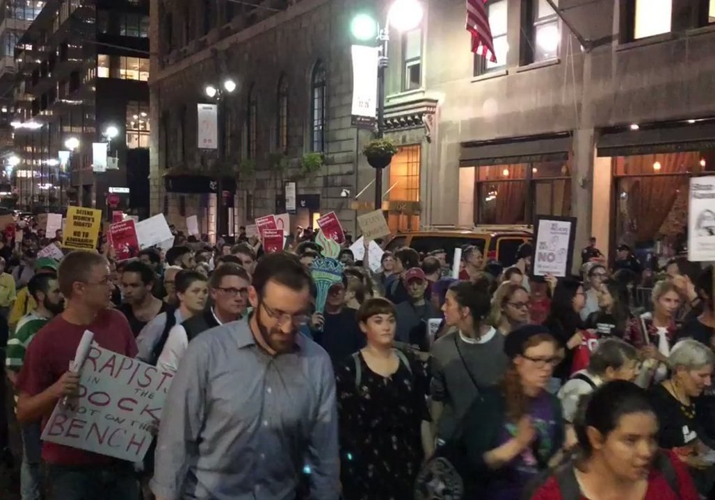 Anti-Kavanaugh Protesters Rally at Yale Club And Grand Central Station in New York