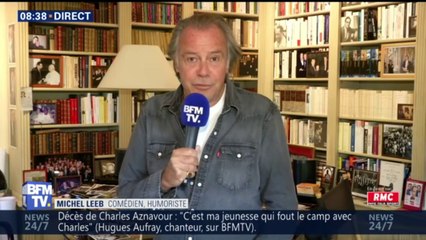 Charles Aznavour: "Quelqu'un toujours prêt à rire, à sortir un mauvais jeu de mot", se souvient Michel Leeb