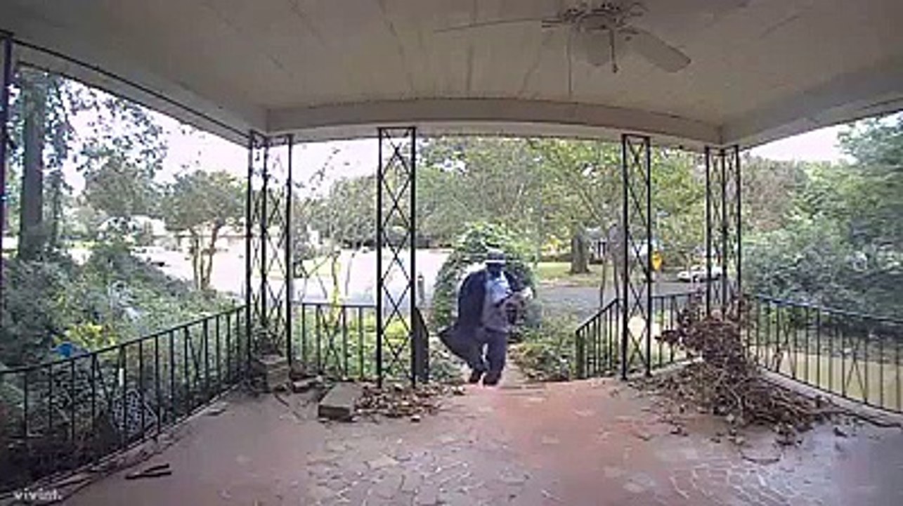 Ce facteur n'apporte pas que le courrier aujourd'hui ! Petite commission devant la porte