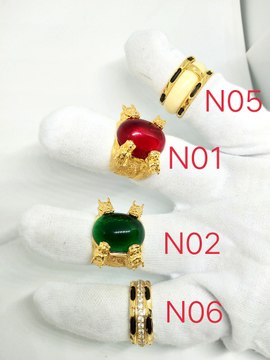 Nhẫn nam 4 rồng mạ vàng đá xanh dương