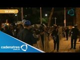 Policías se preparan para la manifestación en dirección a las Pinos
