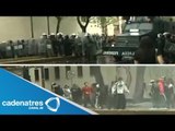 Enfrentamientos entre anarquistas y Policía Federal en el Centro Histórico