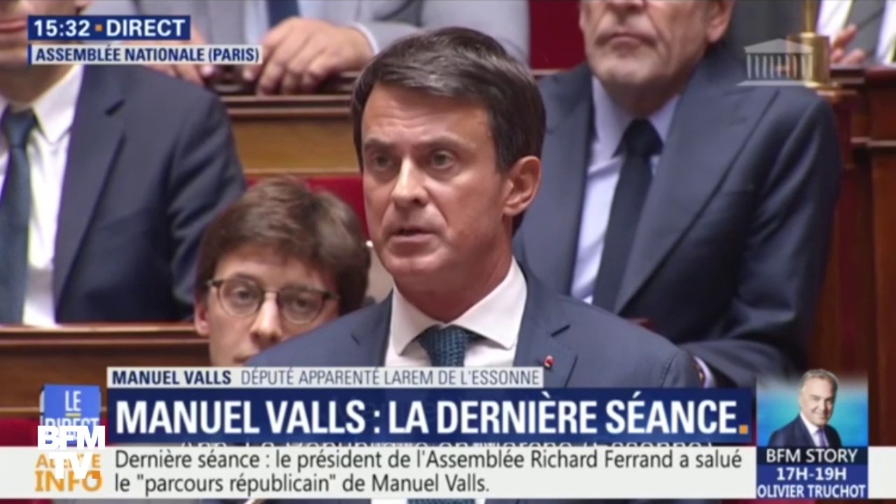 Départ de Valls: son émotion à l'Assemblée, l'hommage de Philippe et le "bon débarras" des Insoumis