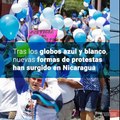 ‪Colgar zapatos azul y blanco en el tendido eléctrico, lanzar globos gigantes al cielo; son solo algunas de las nuevas formas de protestas en Nicaragua. ¿Cual s