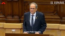 Torra amenaza a Sánchez con retirarle el apoyo si no ofrece una propuesta