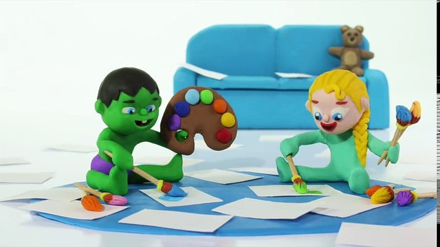 Tv cartoons movies 2019 BABY HULK DOES KARATE ❤ Spiderman, Hulk & Frozen Elsa Play Doh Cartoons For Kids (2)