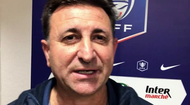 Coupe de France – Claude FIORINI (FC Chaponnay-Marennes) réagit après le tirage du 5ème tour