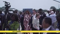 Music, dance as Mrs. Trump arrives in Ghana on Africa trip