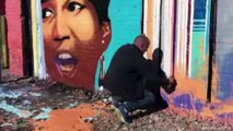 Mural de Aretha Franklin vandalizado