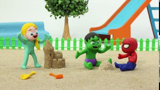 Tv cartoons movies 2019 SUPERHERO BABIES PLAY AT THE POOL ❤ Hulk & Frozen Elsa Play Doh Cartoons For Kids