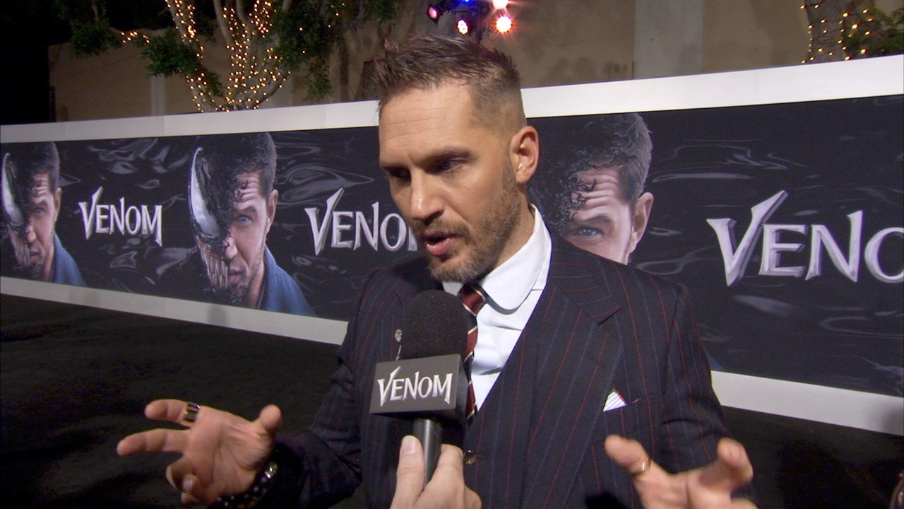 Tom Hardy Goes Primal For 'Venom' Premiere