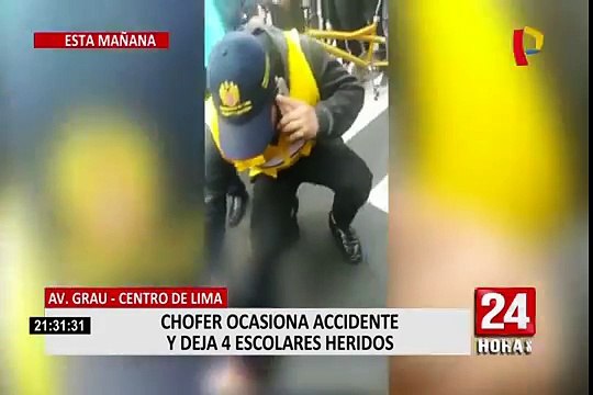 Cuatro escolares quedan heridos tras choque de mototaxi y auto en el Cercado de Lima
