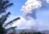 Ash Cloud Billows from Soputan Volcano After Eruption on Sulawesi Island, Indonesia