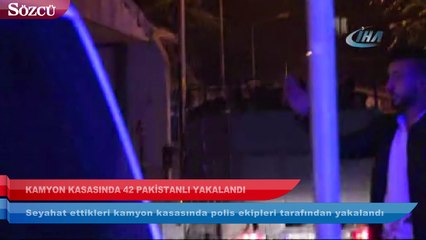 Bağcılar’da kamyon kasasında 42 Pakistanlı mülteci yakalandı