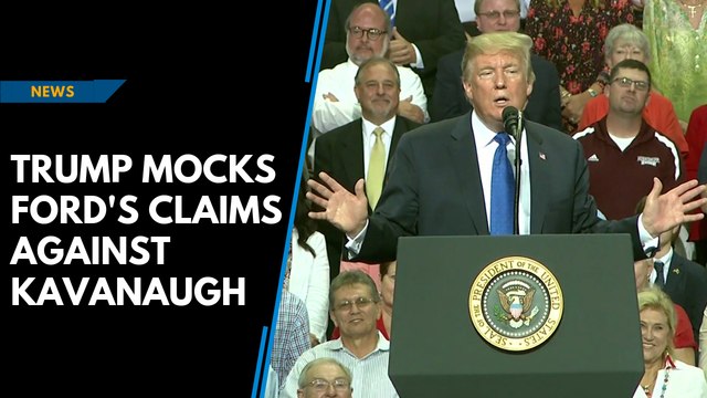 Trump mocks Ford's claims against Kavanaugh