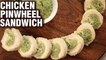 Chicken Pinwheel Sandwich - Easy Chicken Pinwheel Sandwich Recipe - Snack Recipe - Neha