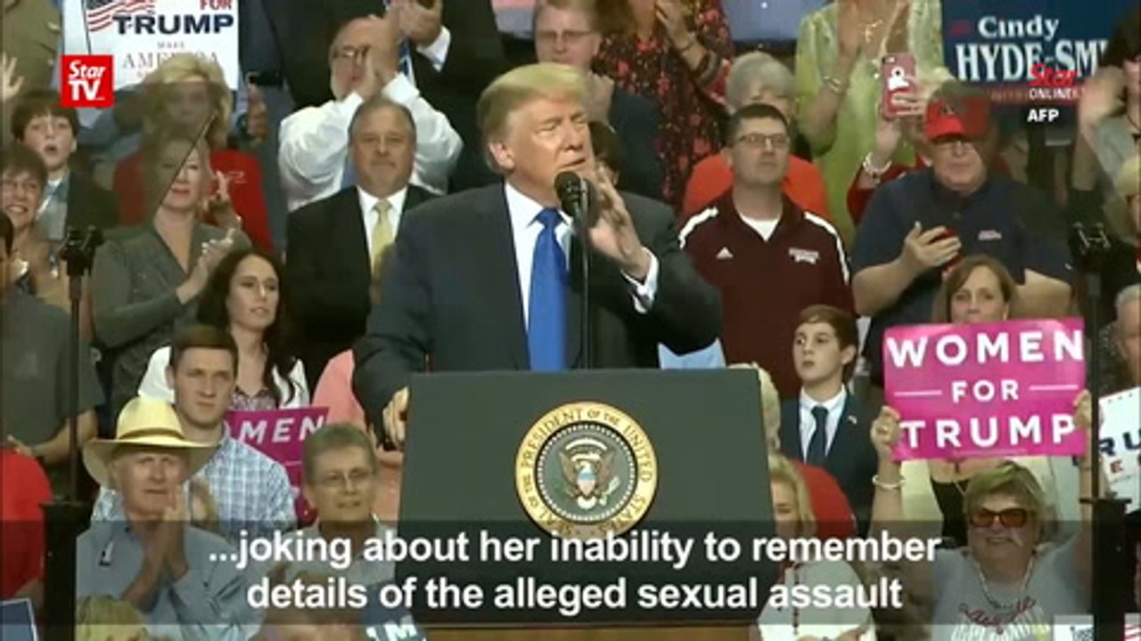 Trump mocks Kavanaugh accuser during rally in Mississippi