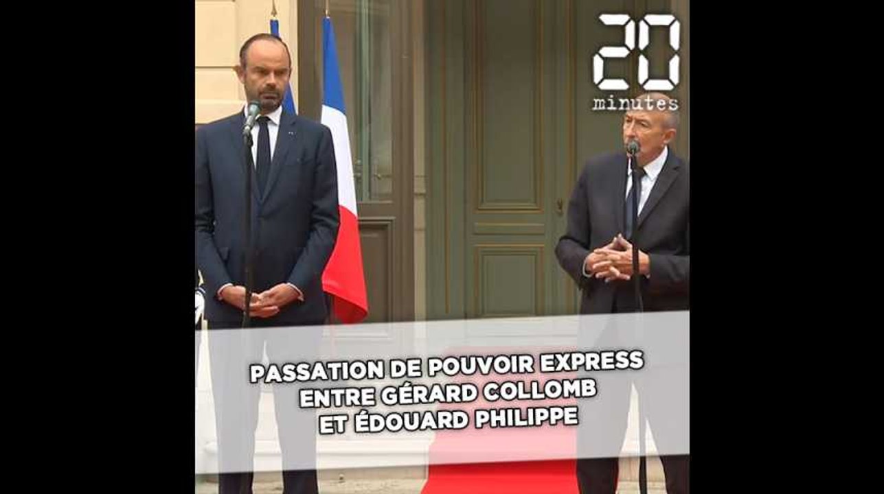 Passation de pouvoir express (et froide) entre Gérard Collomb et Edouard Philippe