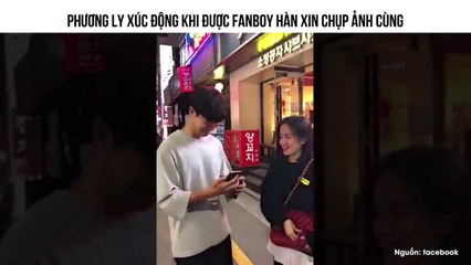 Phương Ly Xúc Động Khi Được Fanboy Hàn Xin Chụp Ảnh Cùng