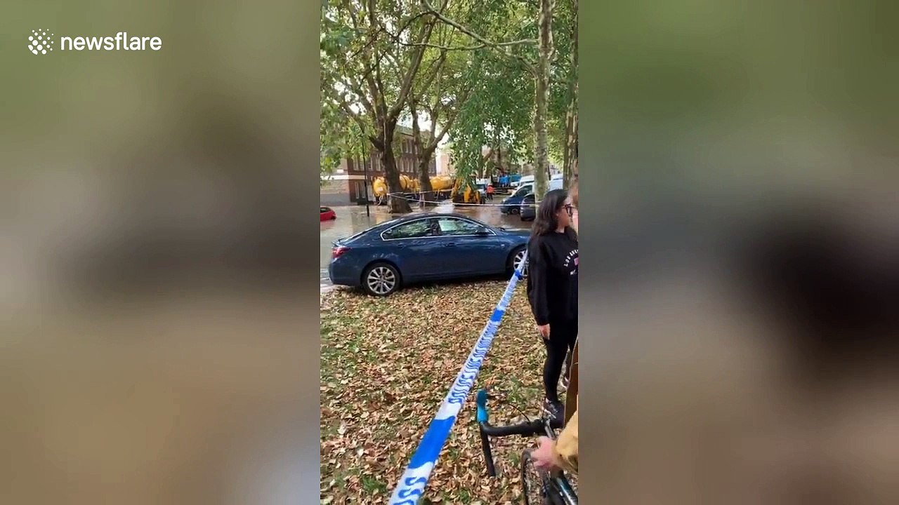 Flooding in East London submerges cars and causes chaos