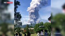 Endonezya'da deprem bölgesinde yanardağ patladı