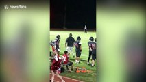 Touchdown! Crowd goes wild as deer sprints across football field during touchdown play