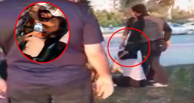 İstanbul'un Göbeğinde Dehşete Düşüren Görüntü! Tartıştığı Kadını Yerlerde Sürükledi