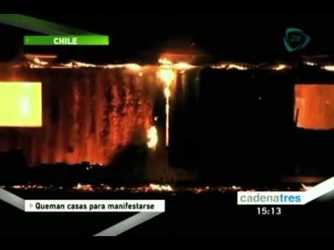 Queman casas en Chile para manifestarse