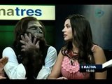 Yuriria Sierra y Mónico Chimpanzón platican con la edecán del IFE, Julia Orayen
