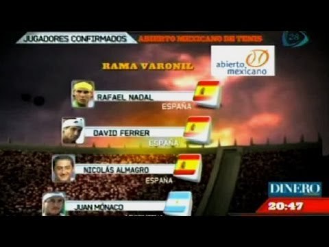 Los jugadores confirmados en el Abierto Mexicano de Tenis. Deportes Dominical