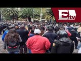 Maestros de la CNTE protestaron frente a la Bolsa Mexicana de Valores/ Excélsior Informa