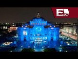 Monumentos del Zócalo son iluminados de azul por el día mundial contra la diabetes/ Jazmín Jalil