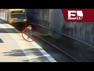 VIDEO: Hombre salva su vida tras caer a las vías del metro  / Titulares con Vianey Esquinca