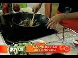 Cocinemos Juntos. Carne de res con brócoli y camote estilo chino