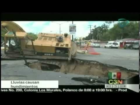 Lluvias causas hundimientos en Tamaulipas ( VIDEO)