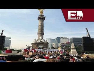 Plantón en el Ángel de la Independencia por Reforma Energética: PRD / Andrea Newman
